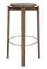 Audo PASSAGE Hoker - Krzesło Barowe 75 cm Orzech / Obręcz Srebrna